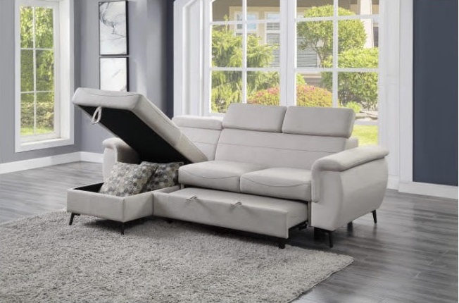 Homelegance Cadence Collection 2-Piece Reversible Beige Sectional ...